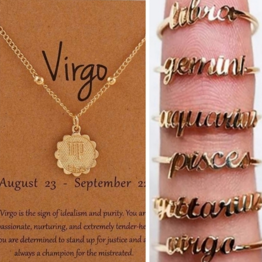 Virgo Constellation Coin Necklace & Ring